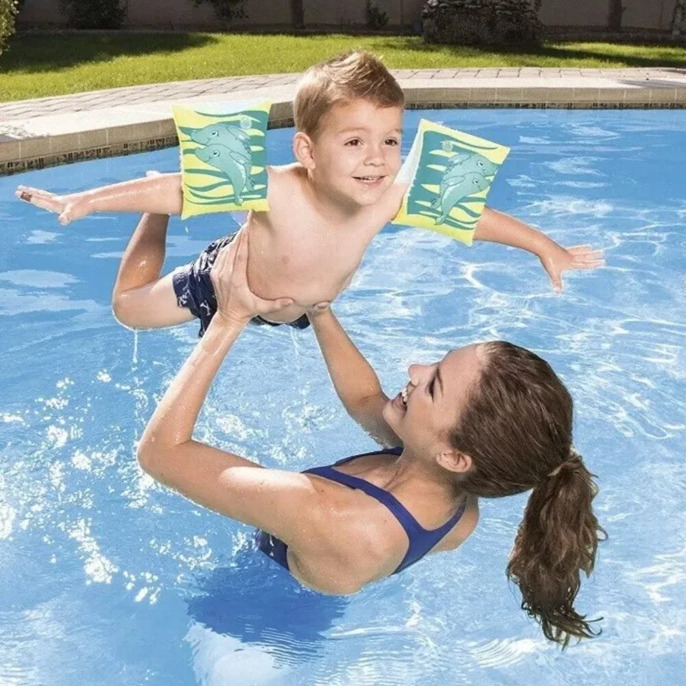 🆕 🎁 10/$25 New 4 dolphin arm floaties. Dolphin images.